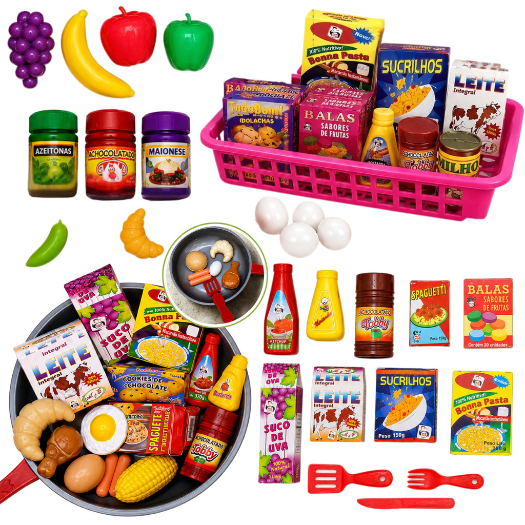 Comidinhas de brinquedo Infantil Comidinhas Frutas Mercadinho Cozinha