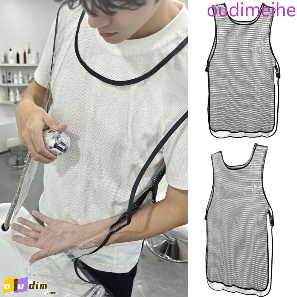 Avental De Cabeleireiro Para Salão De Beleza OUDIMEIHE , Uniforme De Barbeiro Transparente Elástico Dupla Face , Colete