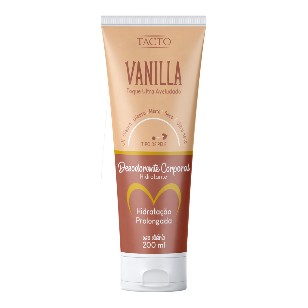 Creme Desodorante Corporal Hidratante Vanilla Pele Ultrasseca Toque Aveludado Perfume Duradouro