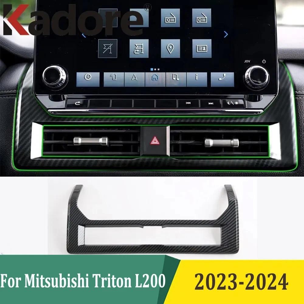 Para Mitsubishi Triton L200 2023 2024 Frente Ar Condicionado Ventilação Capa Centro Conrol Painel Guarnição Acessórios D