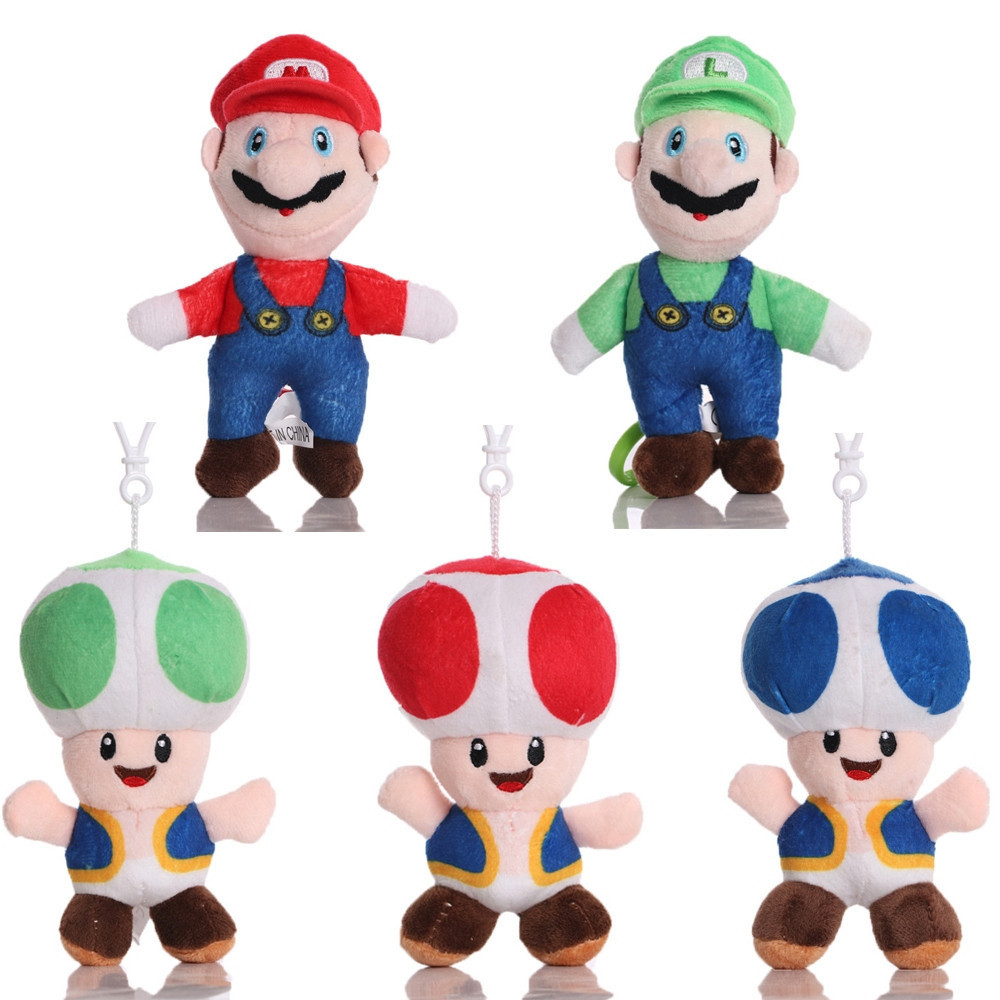 13-15cm Super Mario Bros. Jogo Luigi Kugumello Sapo Homman Chaveiro Brinquedo de Pelúcia Presente de Aniversário para Cr