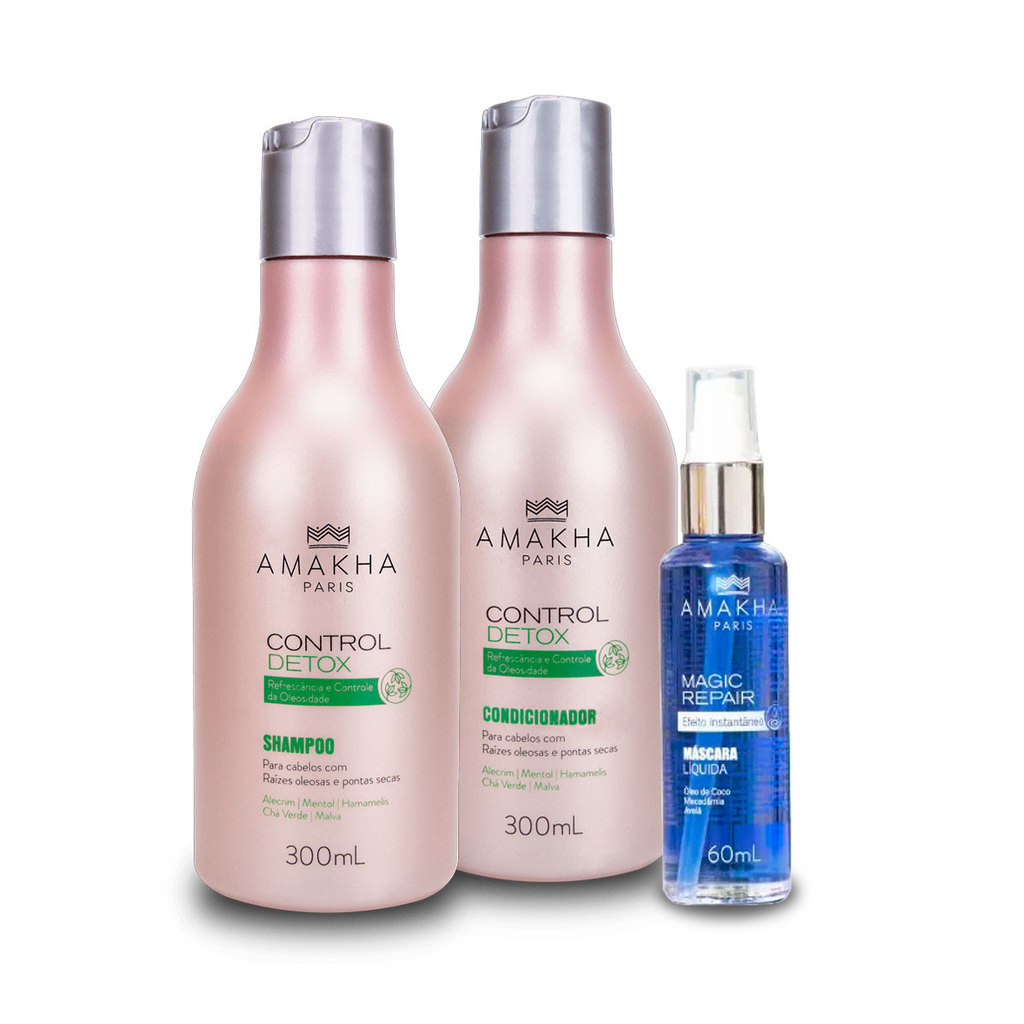 Kit Detox + Mascara Liquida Magic Repair 80ml | Controle da Oleosidade e Hidrata