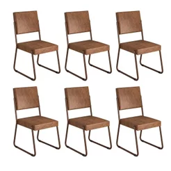 Kit 6 Cadeiras para Sala de Jantar Napoli Marrom