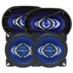 Kit Alto Falante 6x9 + 4 Polegadas Hurricane 290w Rms CM69 CM4 Quadriaxial 580w Pico 2 Pares