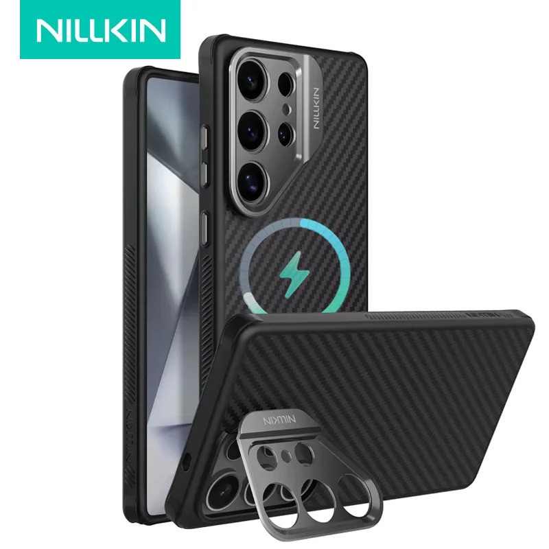 Capa NILLKIN S25 Ultra em Fibra de Aramida para Galaxy S25 Ultra com Suporte, An