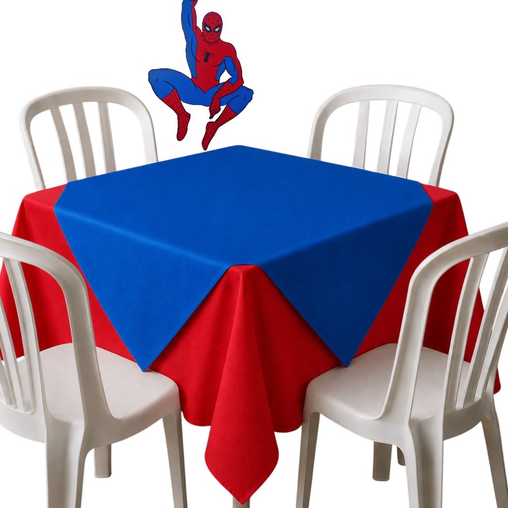 Kit Toalhas Homem Aranha 5 Toalhas de TNT(1,40x1,40m) + 5 Cobre manchas (70x70cm) Decoração