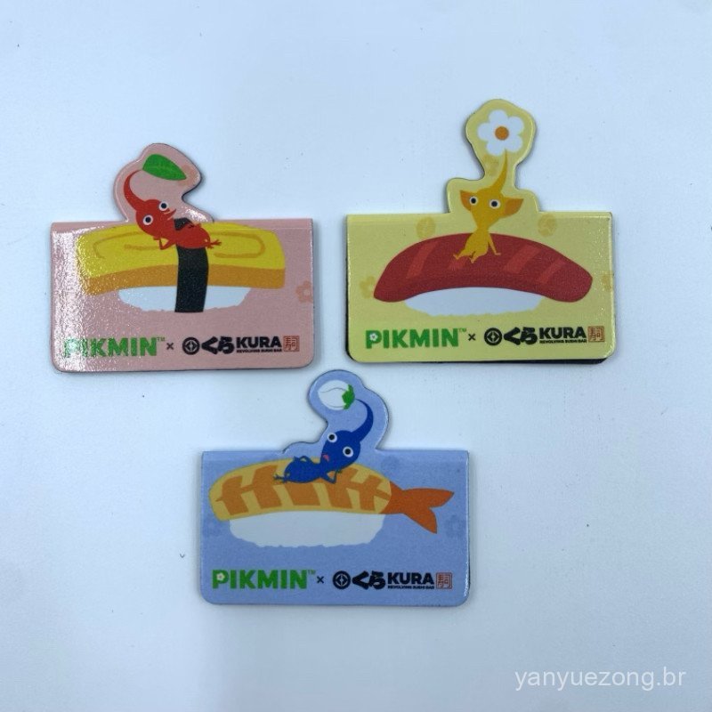 Novos produtos genuínos soltos KURA sushi, edição limitada, gashapon Pikmin, ímãs magnéticos para geladeira, decoração d