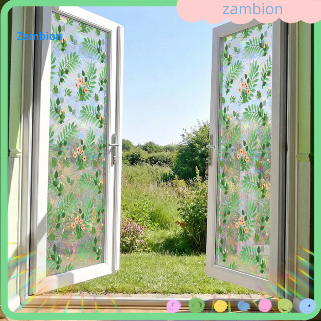 Floral Wall Sticker Light Shadow Art Decal Window Decals Plant Vine Design Double-sided Electrostatic Glass Stickers for
