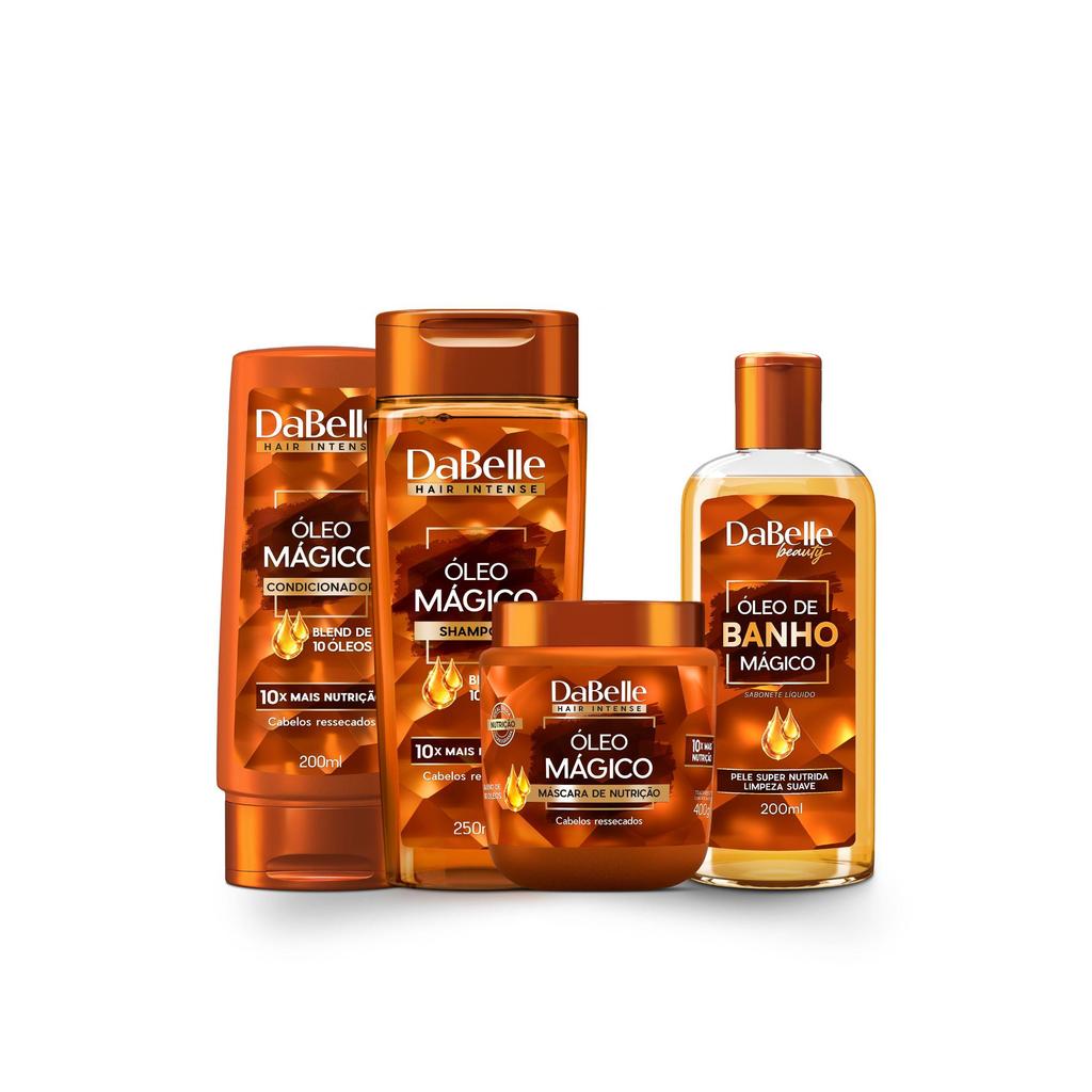 Kit Banho Premium Óleo Mágico Dabelle Hair - 4 Produtos