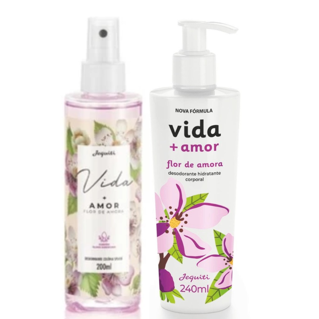 Kit Vida + Amor Flor de Amora Body Splash + Creme - Jequiti