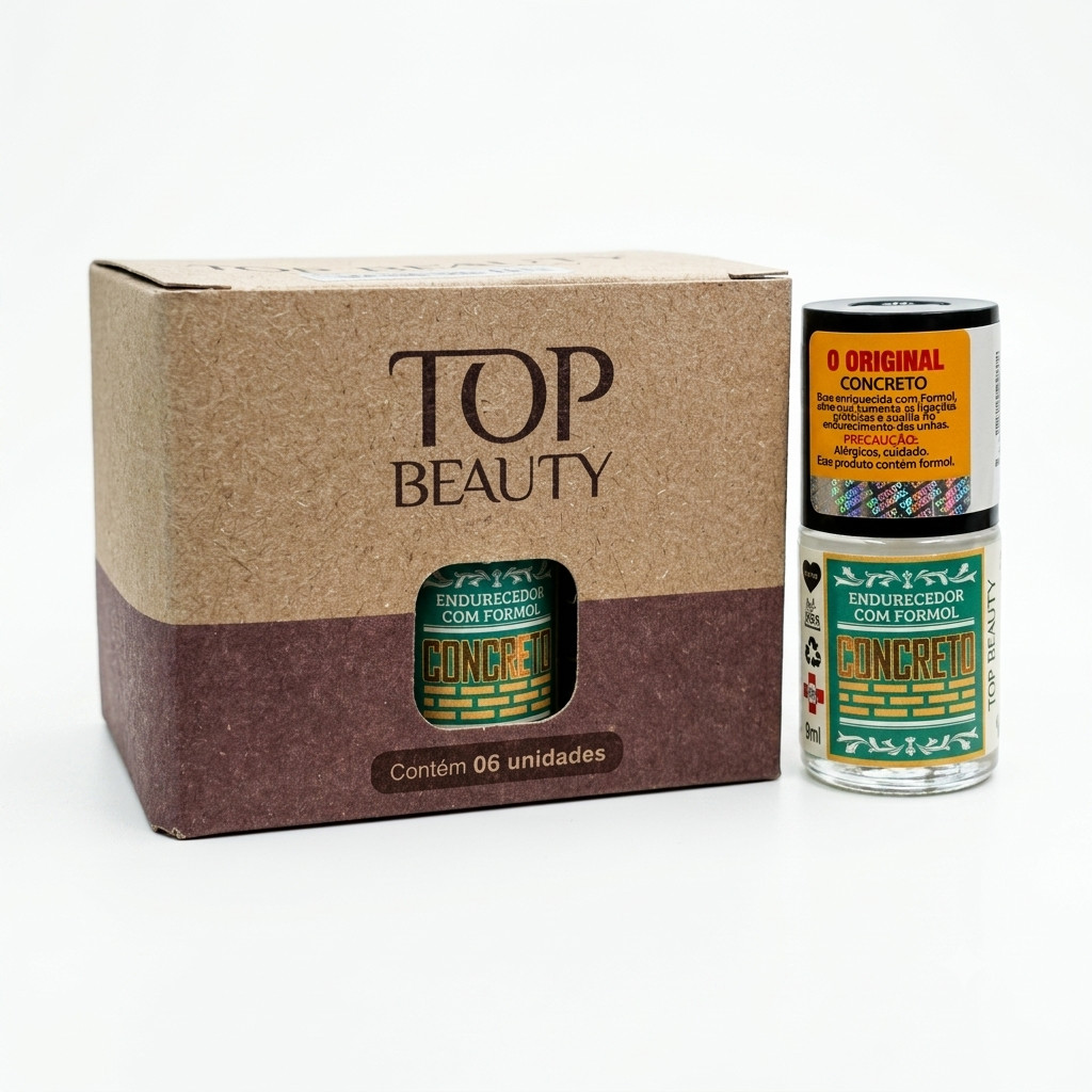Kit Base Concreto 7ml Top Beauty para Unhas mais Fortes Esmalte (6 unidades)