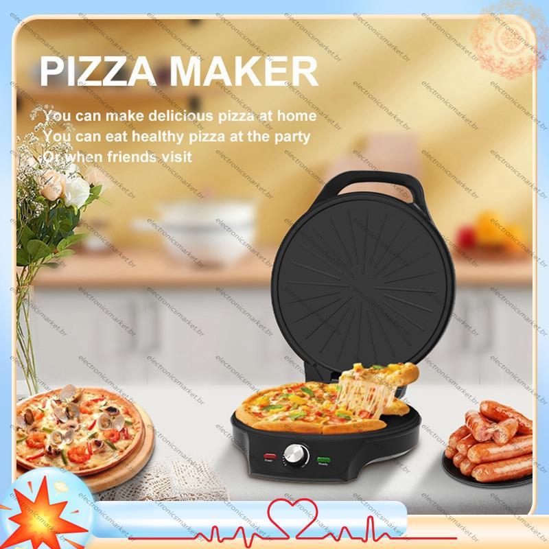 🌹Pizza Maker Chapa Elétrica Antiaderente Forno De Bancada Com Temporizador De 30 Minutos Desligamento Autom