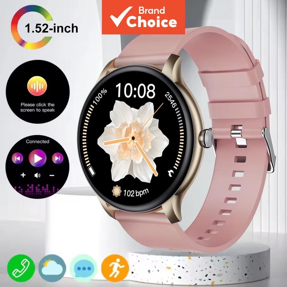 Smartwatch com Tela AMOLED Unissex - Chamadas Bluetooth, Monitor Cardíaco, Rastreamento do Sono, À Prova d'Água, Fitness