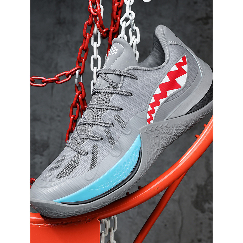 Real Combat Sonic 14 Grande Tubarão Branco Tênis de Basquete Masculino Adolescente Antiderrapante Resistente ao Desgaste