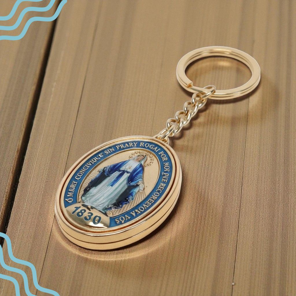 Chaveiro Imagem Nossa Senhora Aparecida Para Chave Abençoada Com Detalhes Metal com Strass - Nossa Senhora das Graças es