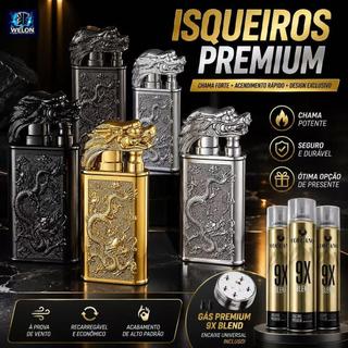 Isqueiro DRAGAO Maçarico Dupla Chama Recarregável Sem Gás com Design Moderno  para Uso Doméstico