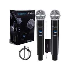 Kit 2 Microfone Sem Fio Profissional DIGITAL Leson LS302 - 2AM002307