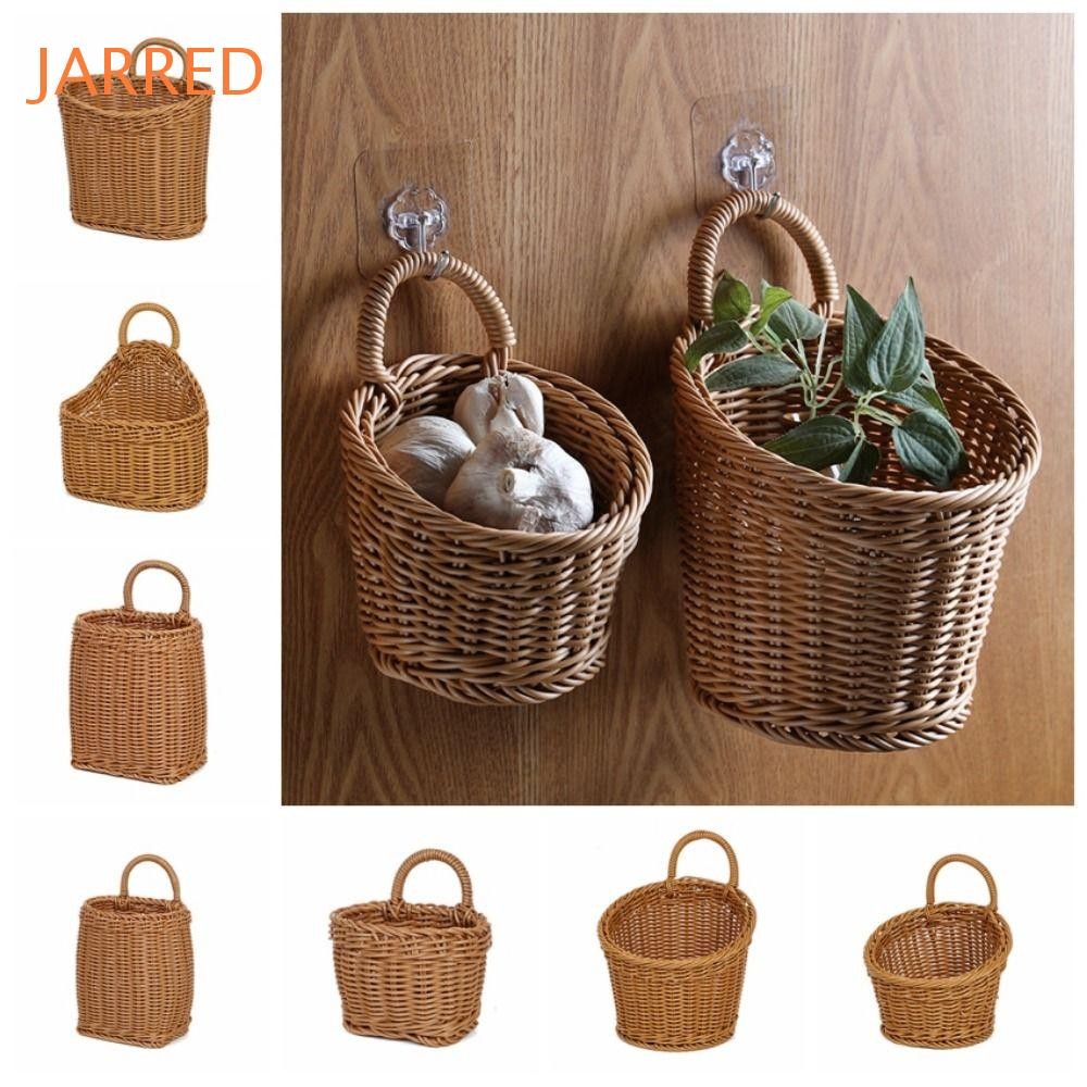 Cesta Suspensa De Vime JARRED , Cestas De Armazenamento De Frutas Vegetais De Plástico Tecido , De Prateleira De Parede 