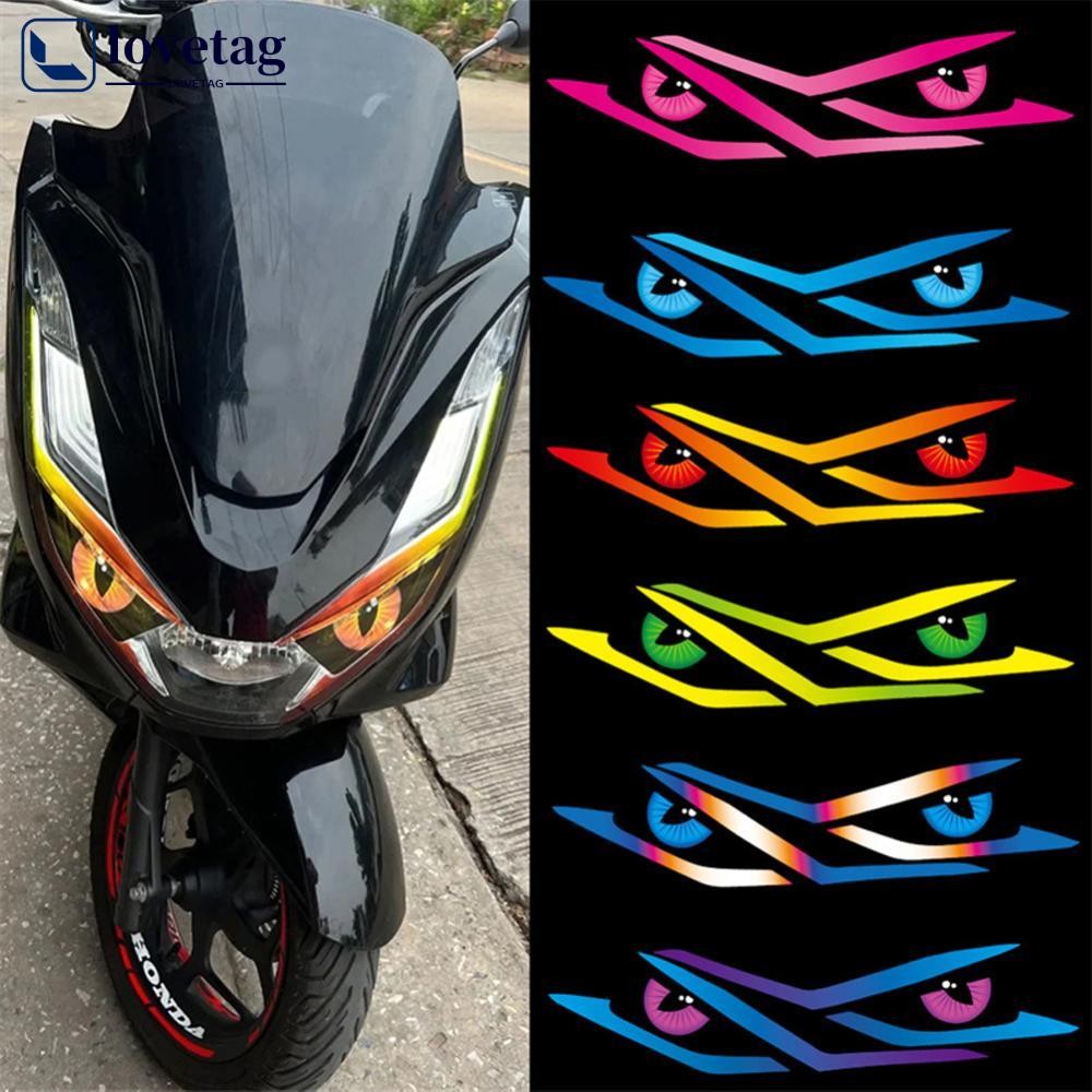 LOVETAG 1 Par De Adesivos Para Farol De Motocicleta , Luz De Cabeça De Moto , Acessórios Decorativos , Decalques Transpa