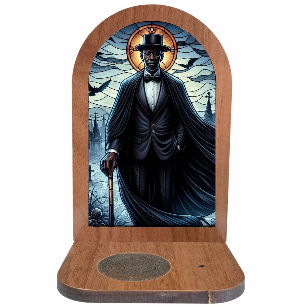 Altar Congá Exu Tranca Rua das Almas - Arte Estilo Vitral