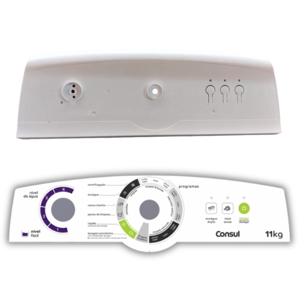 Kit Suporte Console Adesivo Painel Decorativo Para Lavadoras de Roupas Consul 11Kg CWS11 CWS11A CWS11ABANA CWS11ABBNA