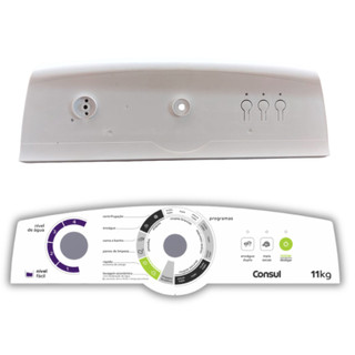 Kit Suporte Console Adesivo Painel Decorativo Para Lavadoras de Roupas Consul 11Kg CWS11 CWS11A CWS11ABANA  CWS11ABBNA