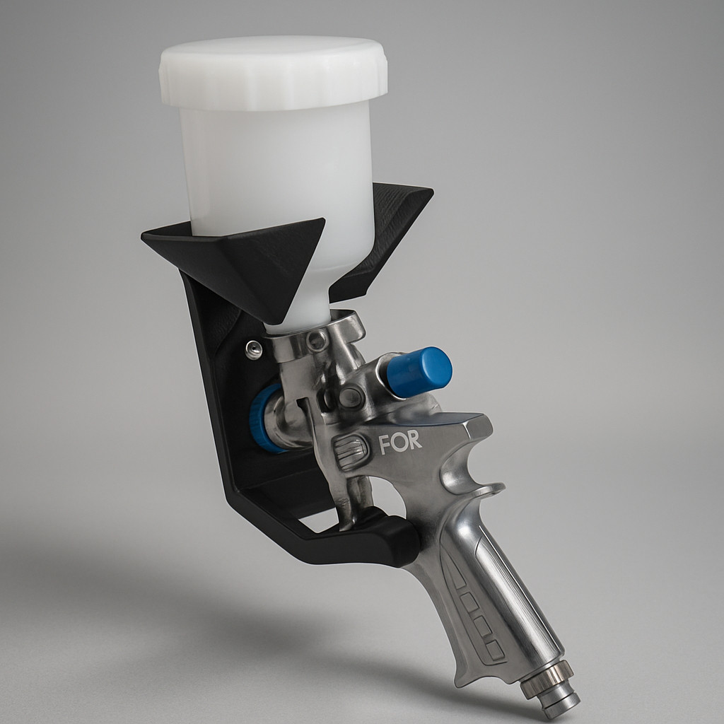 Suporte de Parede ou Painel para Pistolas de Pintura com Suporte para Caneca