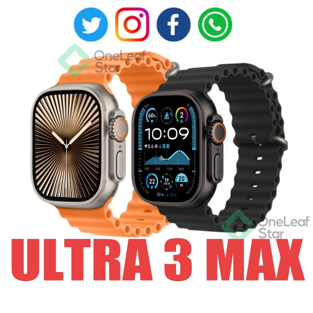 2025 Novo Smartwatch Watch Ultra 3 max Série 10 Super Amoled Prova D'Água Lançamento 49 mm em Oferta na Shopee