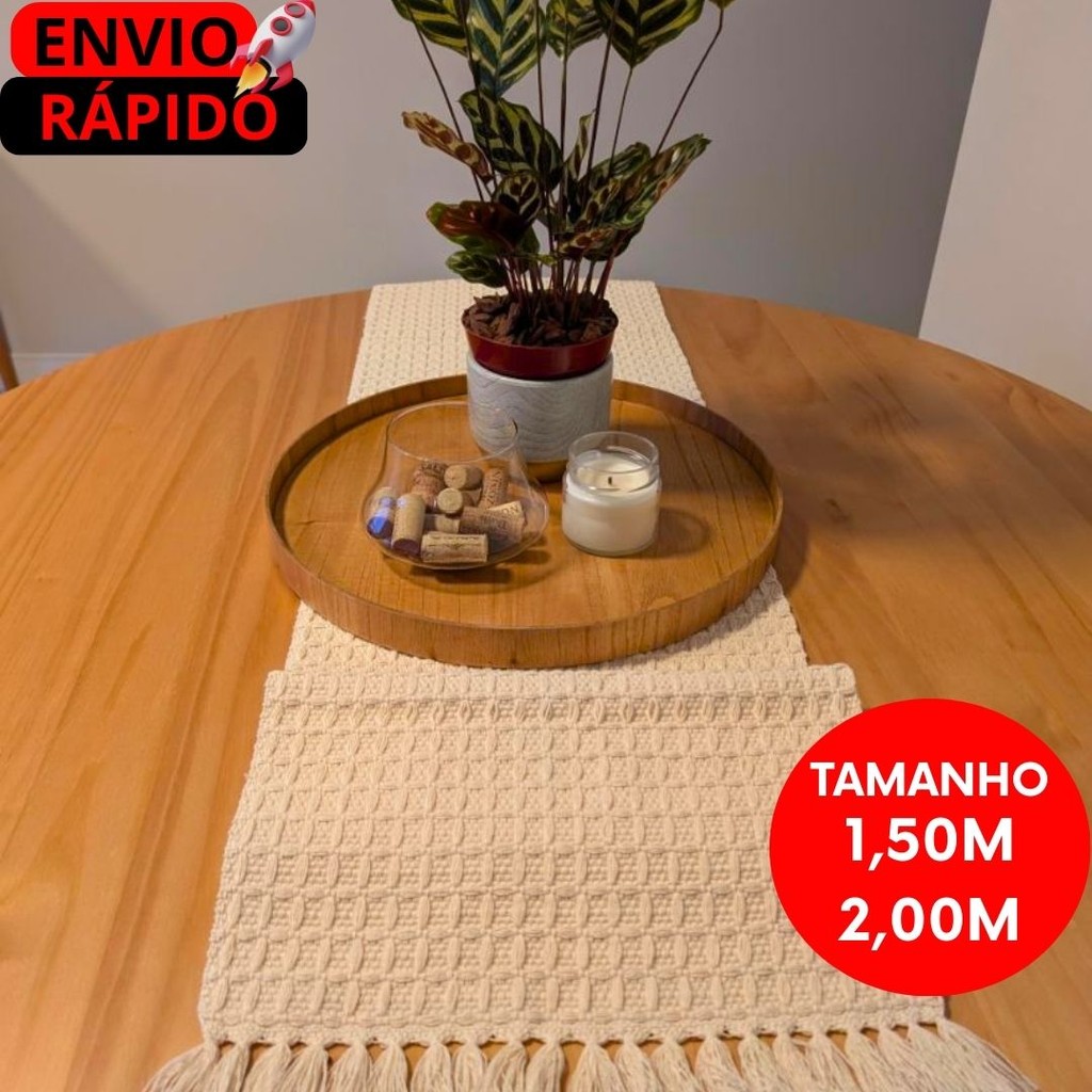 Trilho de Mesa Luxo 100% Algodão   Usado para Decorar, Aparador ou Centro, Ideal para Proteger Mesa.