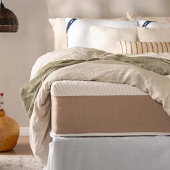 Colchão Viúva Guldi Comfort com Massageador Quântico Quântico Molas Ensacadas (30x128x188) Branco e Bege