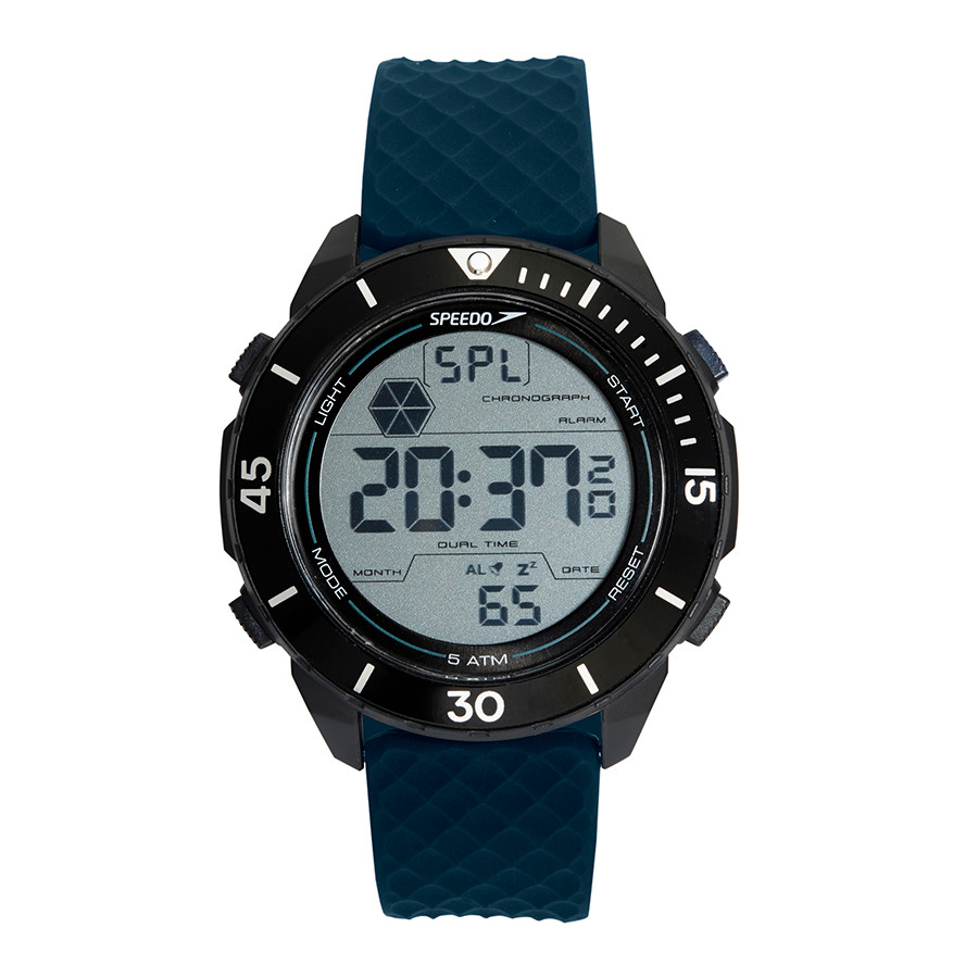 Relogio Masculino Preto e Azul Digital Speedo Prova D'água