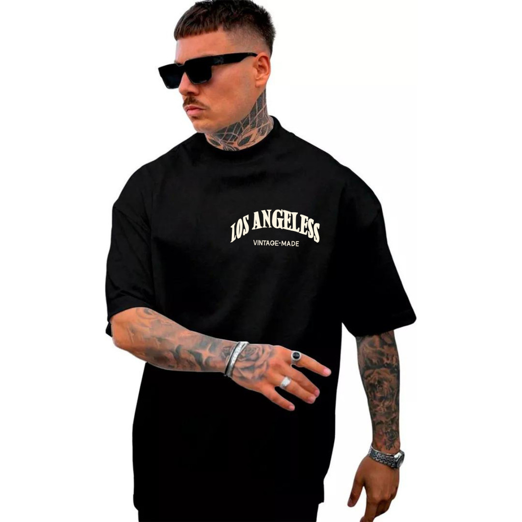 Camisa Camiseta Oversized Estampada Streetwear Los Angeles LA Bt164