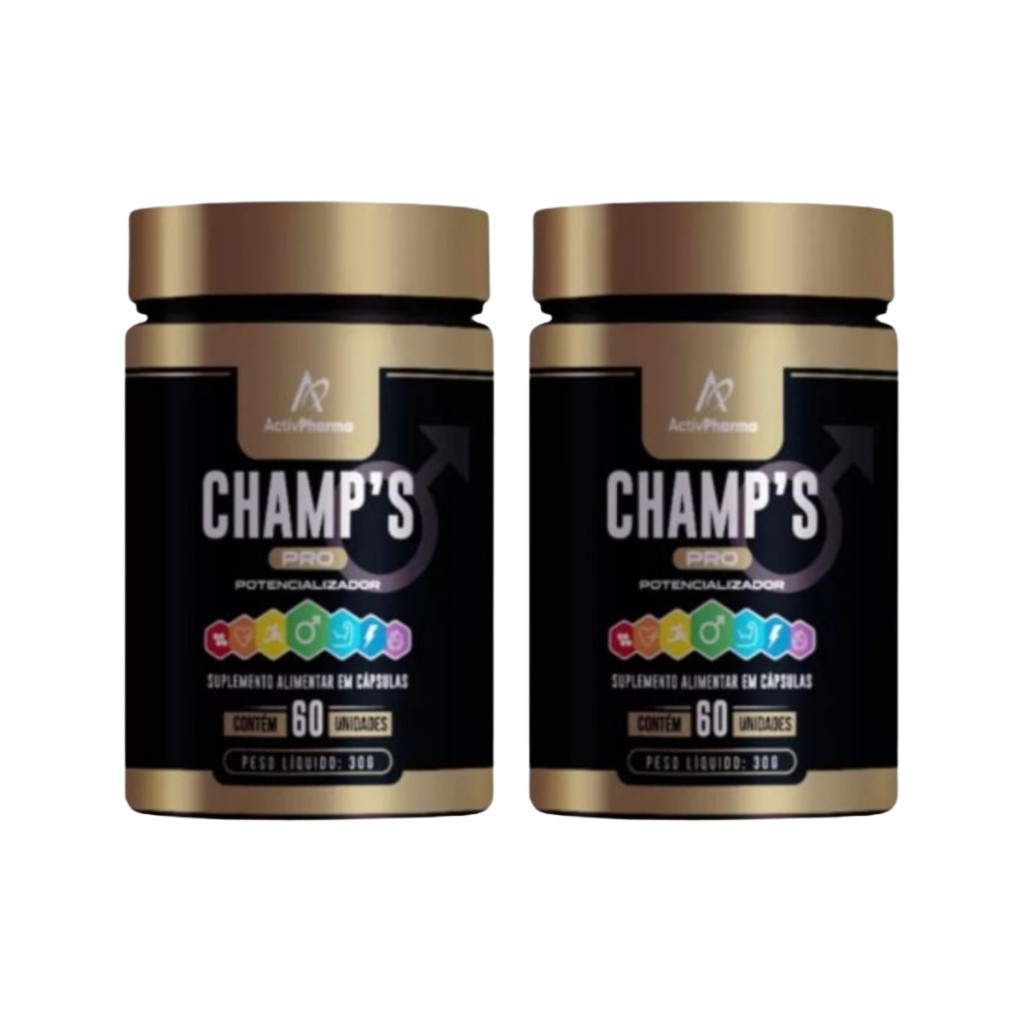 Kit 3x Champs Pro Aumenta O Tamanho E A Grossura 60 CAPS