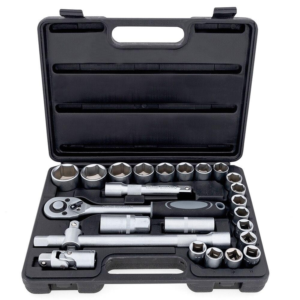 Jogo de Catracas e Soquetes Torkz TRK0010, Encaixe 1/2 ", 22 peças em Oferta na Shopee