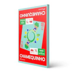 Papel sulfite A4 75g Verde 210x297 com 100 folhas Chamequinho