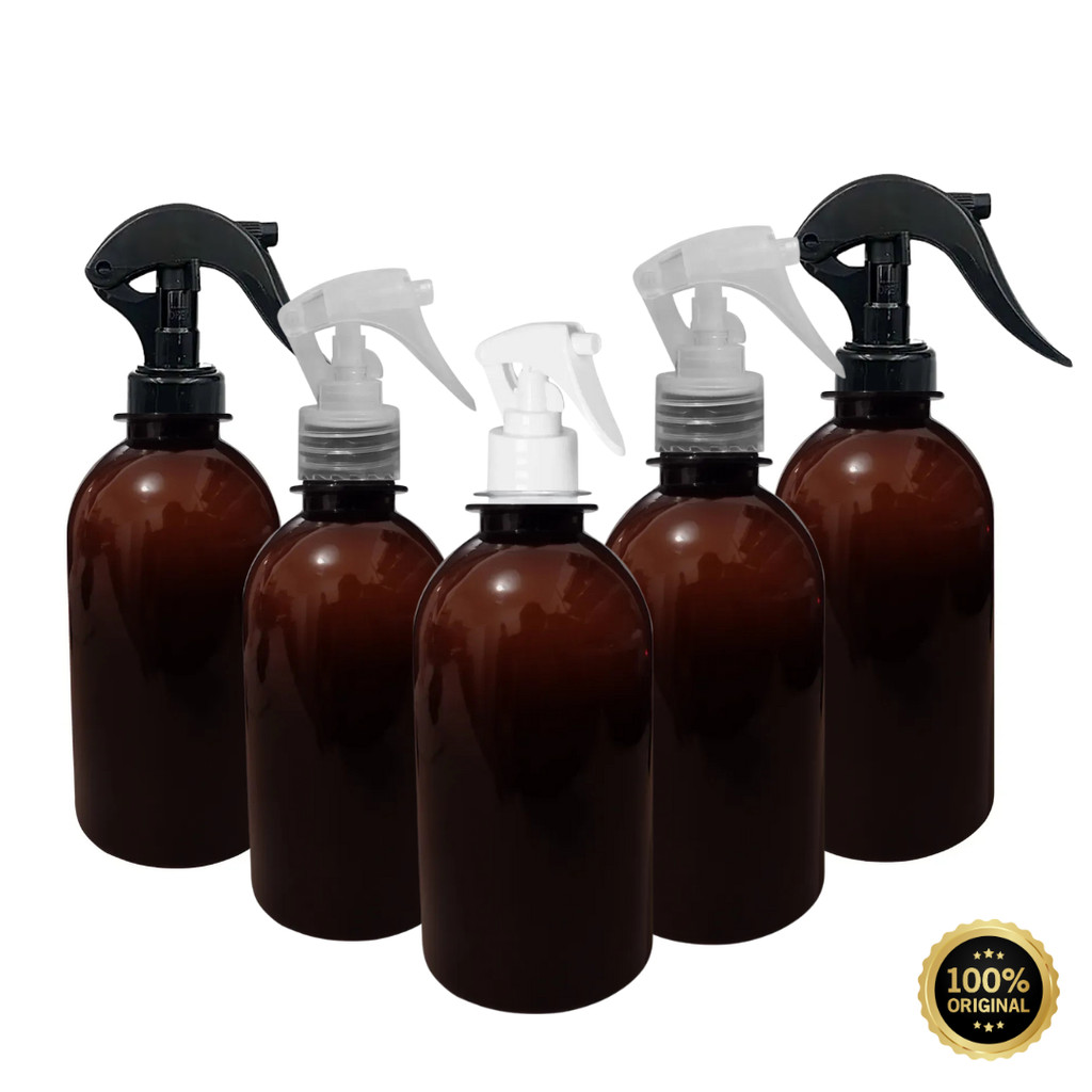 10 Frascos Âmbar Pet 250ml Rosca 28 Com Válvula Gatilho Mini Trigger Spray Borrifador em Oferta na Shopee