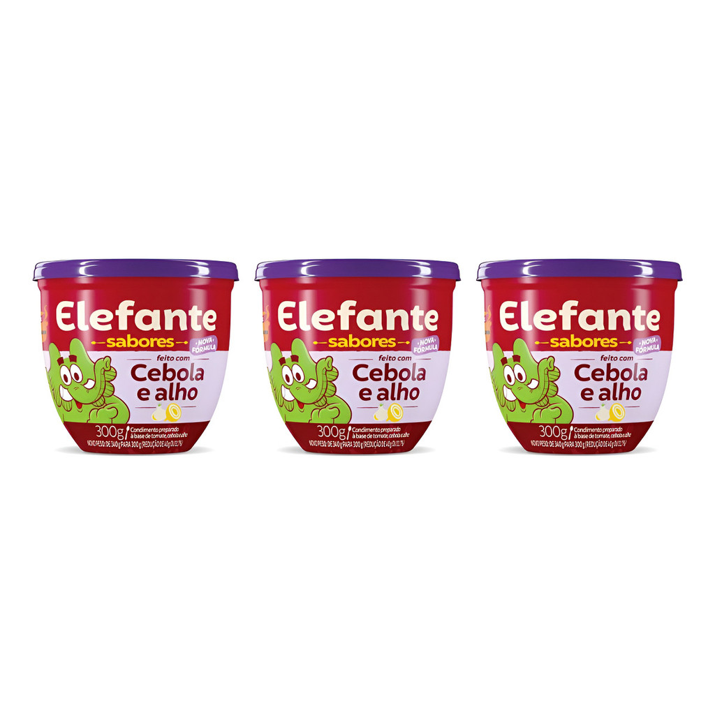 Kit C/3 Extrato Elefante Cebola E Alho 300g