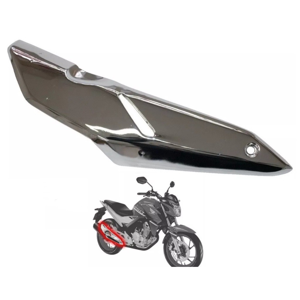 Protetor De Escapamento Cb250 Twister Adaptável Cg 160 Cromado