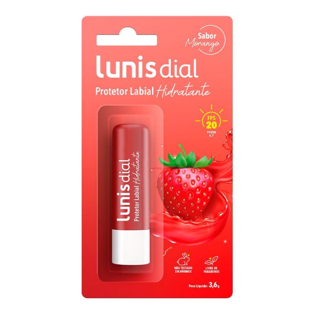 Protetor Labial Lunis Dial 3,6G  Fps20 Morango em Oferta na Shopee