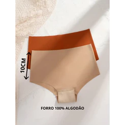 Kit 5 Calcinhas Conforto Cós Alto Corte a Laser Estilo e Sem Costura Premium