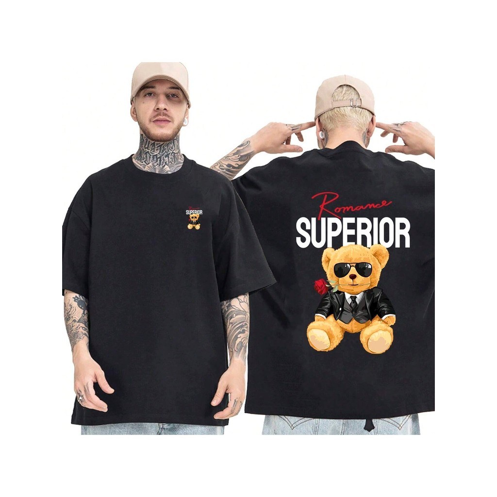 Camiseta OVERSIZED Preta StreetWear Gola em Ribanna Alta Plus Size Modelo: "SUPERIOR" ! !