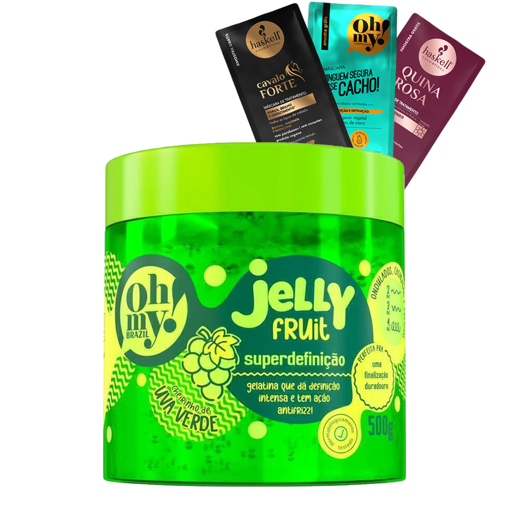 Jelly Fruit Oh My! Uva Verde Superdefinição 500gr em Oferta na Shopee