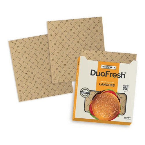 Papel Acoplado Kraft Delivery Hambuguer Lanches 500 Folhas