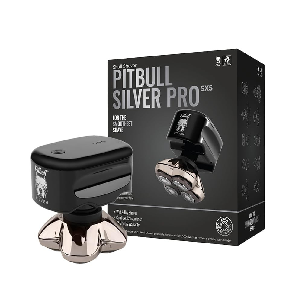 Apresentado na TV 【Distribuidor autorizado com garantia】 Novo modelo SX5米 Skull Shaver Pitbull (prata) Silver PRO Apres