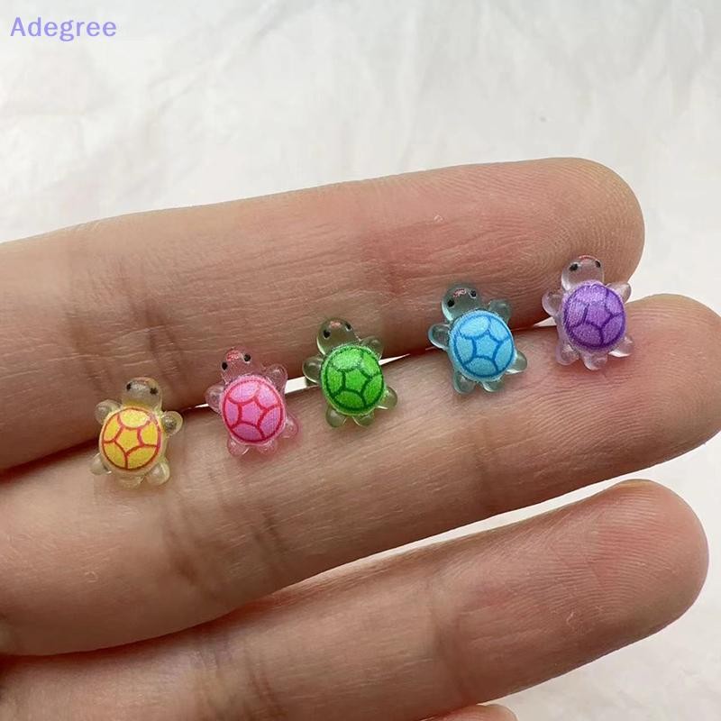 Adegree 5 Pçs Luminoso Pequena Tartaruga Língua Prego Bonito Resina Anel Piercing Anéis Punctura Jóias Novo