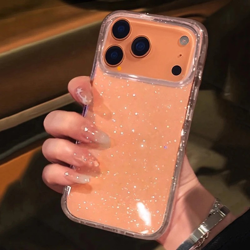 Luxo Bling Glitter Claro Caso De Telefone Para iPhone 17 Ar 16 15 14 13 12 11 Pro Max XR XS 7 8 Plus Capa Macia