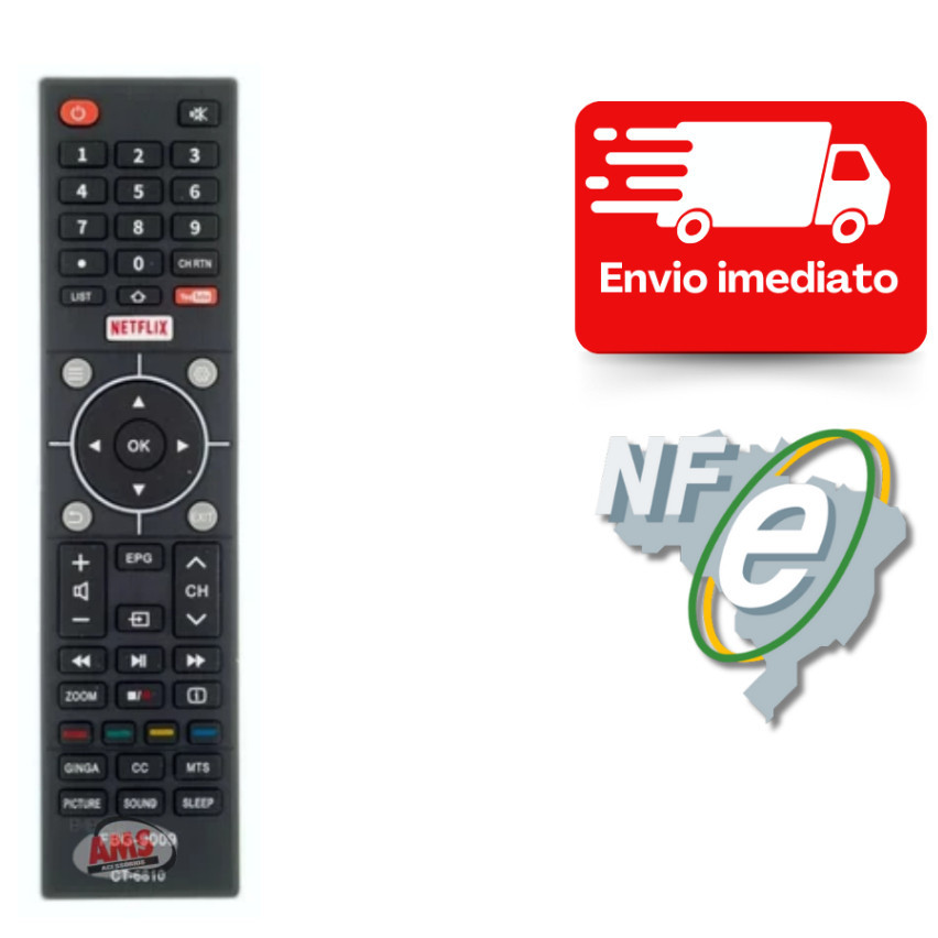 Controle Compatível Com Tv Semp Toshiba Ct-6810 9009/7801