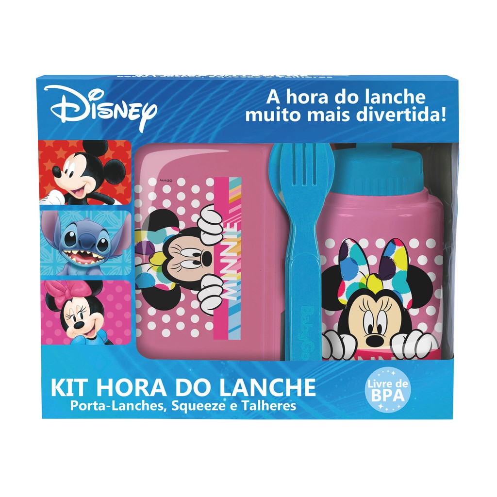 Kit Hora do Lanche Disney Minnie Mouse Container Kids em Oferta na Shopee