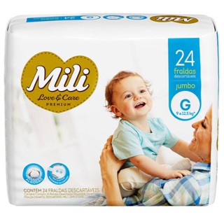 FRALDA MILI LOVE E CARE G JUMBO COM 24 UNIDADES em Oferta na Shopee