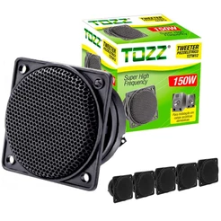 Kit C/5 Peças Tweeter Piezo Elétrico Quadrado 75rms Tozz